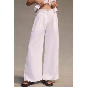 Faithfull The Brand Circa Linen Pants High Waisted Wide Leg Trousers White 4